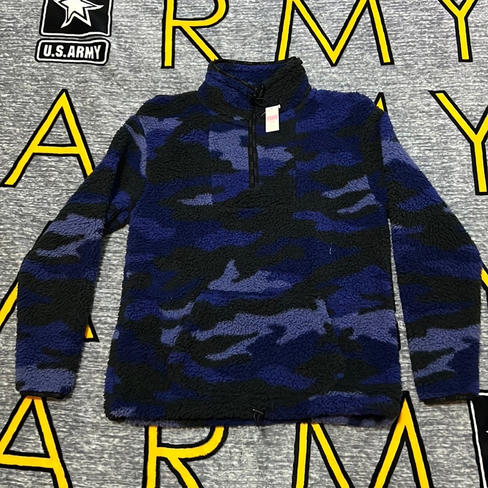 Victoria’s Secret Pink Camouflage Sherpa Hoodie.